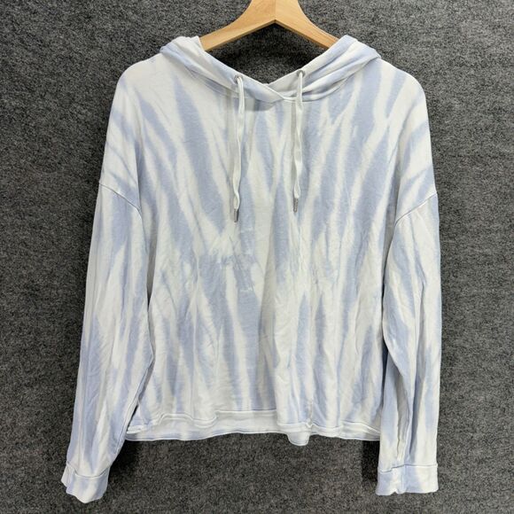Rachel Zoe Hoodie Women L Large White Colorblock Hooded Long Sleeve Rayon Casual - Picture 1 of 7